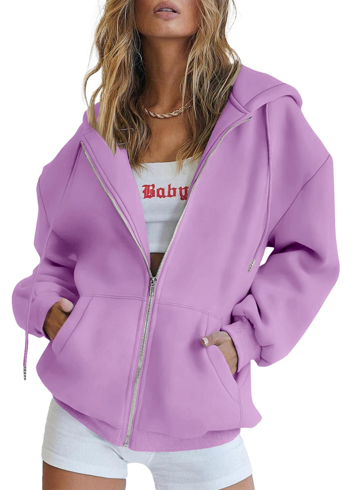 PRETTYGARDEN Women's Fall Zip-Up Hoodie Sweatshirt