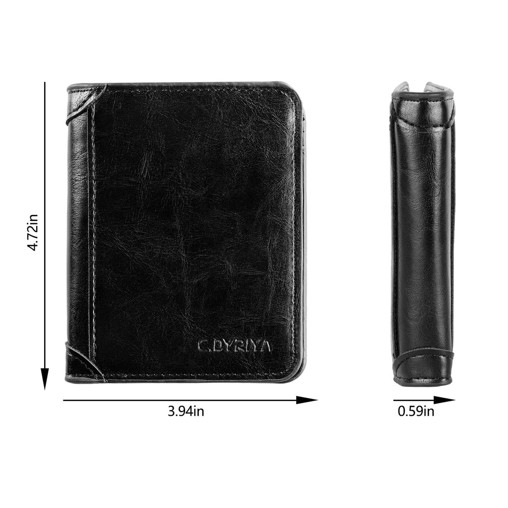 Men's Slim Trifold Leather Wallet with Compact Design