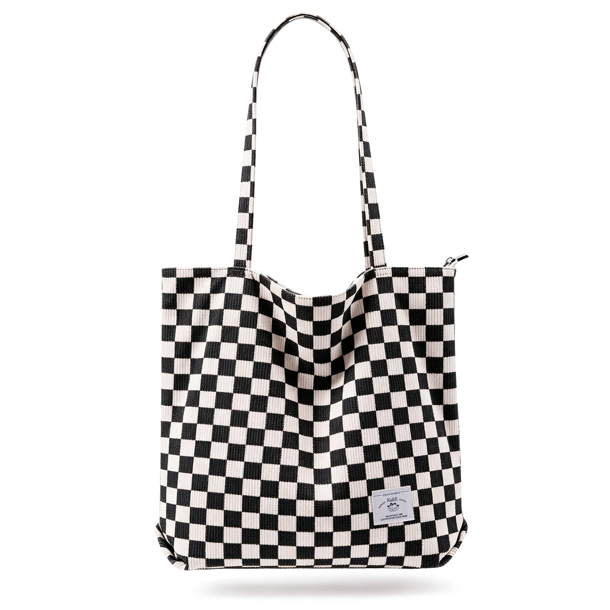 KALIDI Women's Large Corduroy Zipper Tote Shoulder Bag