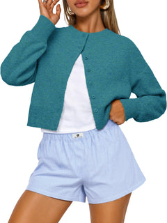 Trendy Queen Women's Cropped Fall Cardigan Sweater