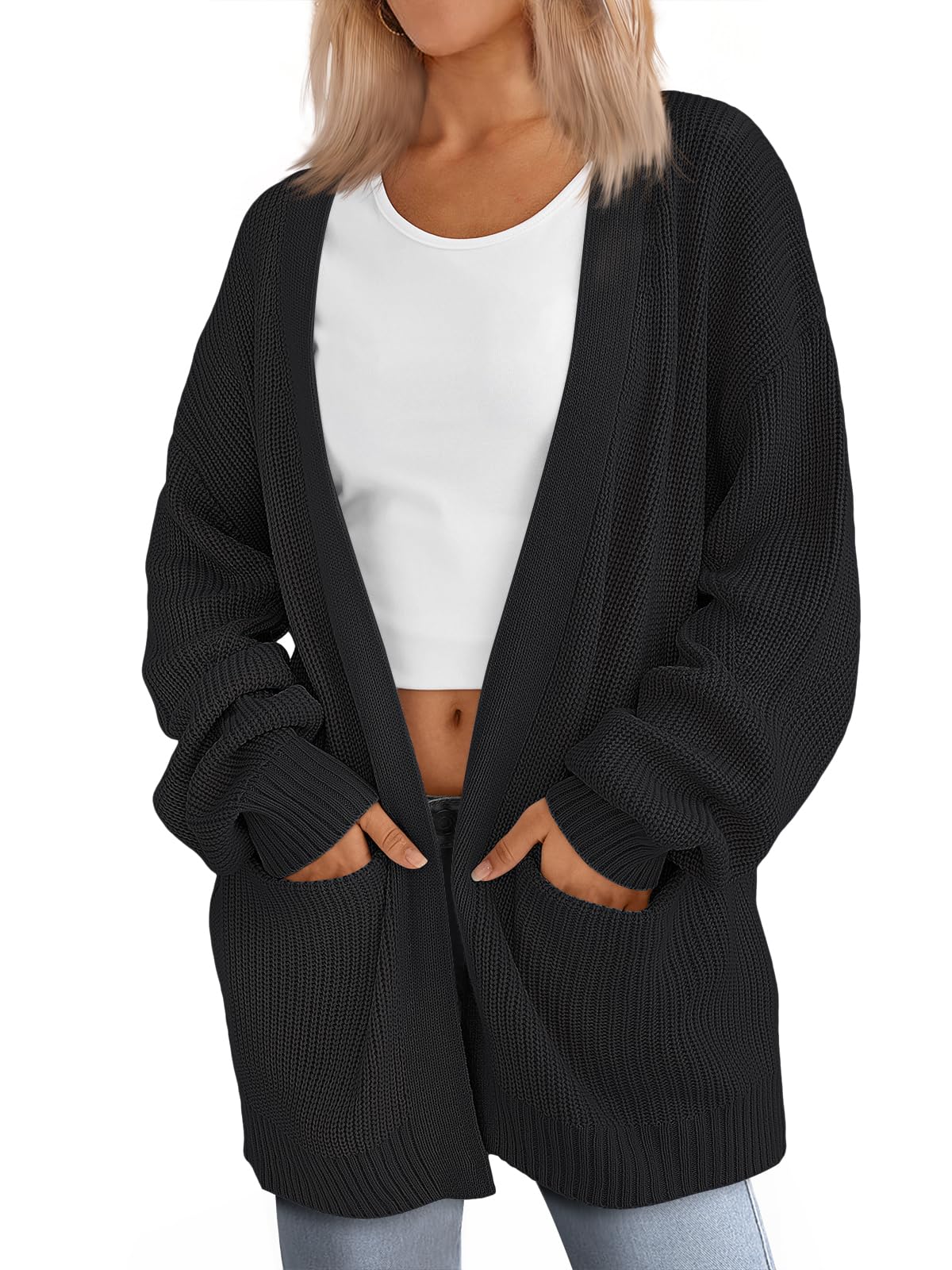LILLUSORY Women's Oversized Fall Cardigan Sweater