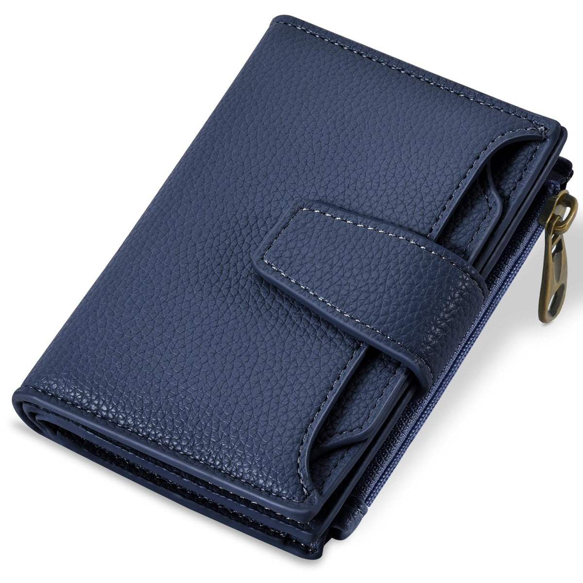 Women's Compact RFID Bifold Leather Wallet with ID Window