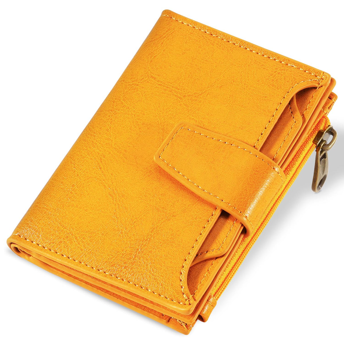 Women's Compact RFID Bifold Leather Wallet with ID Window