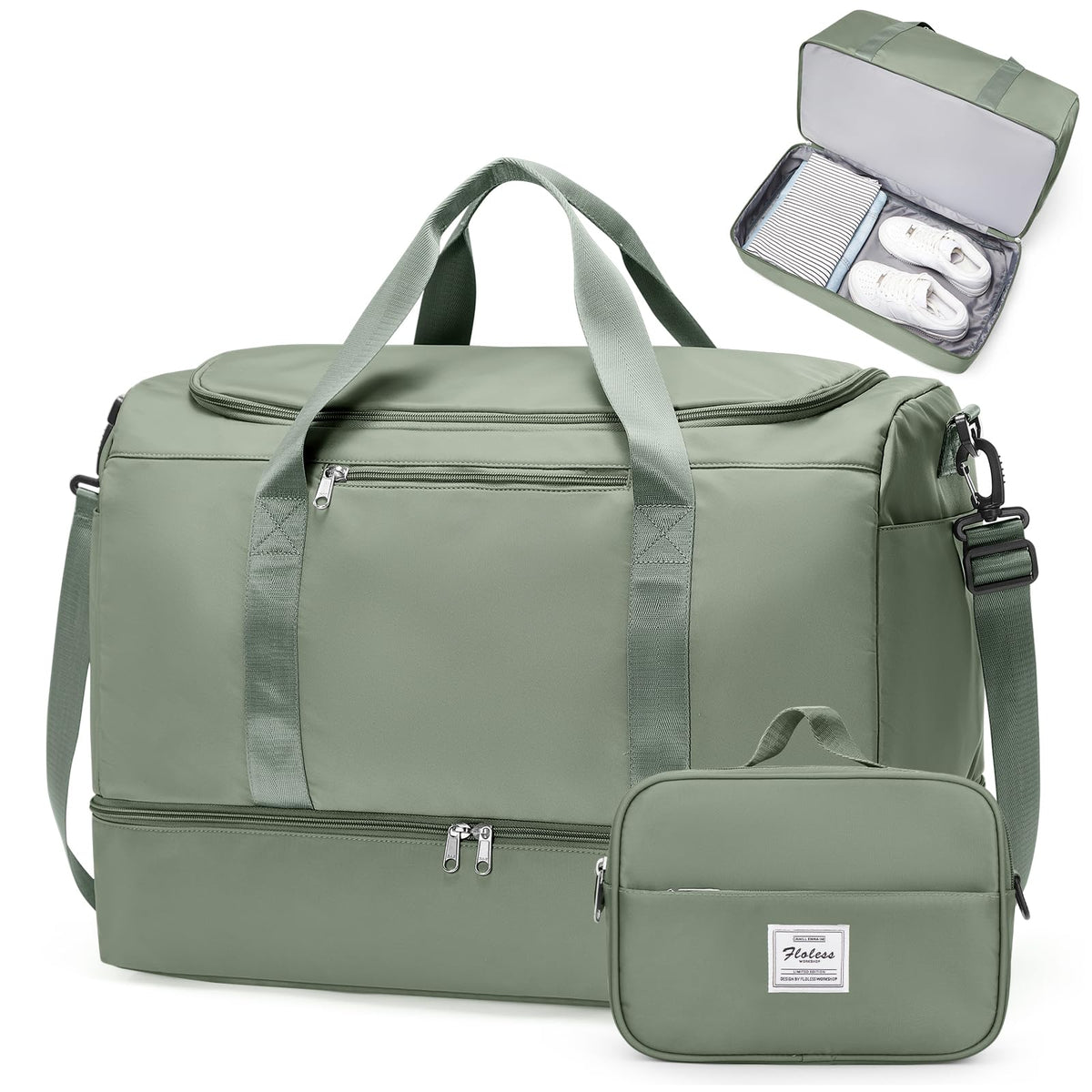 Women's Large Weekender Duffle Bag with Shoe Compartment
