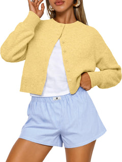 Trendy Queen Women's Cropped Fall Cardigan Sweater