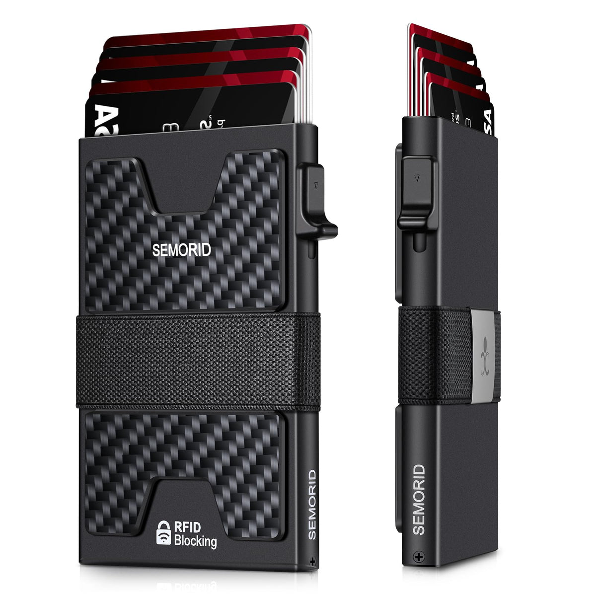 Men's Slim RFID Aluminum Pop-Up Card Holder Wallet