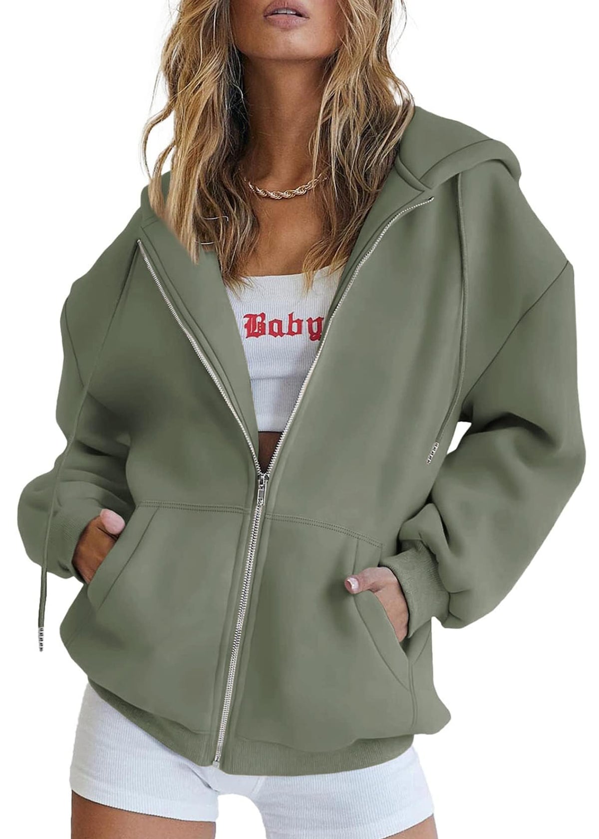 PRETTYGARDEN Women's Fall Zip-Up Hoodie Sweatshirt