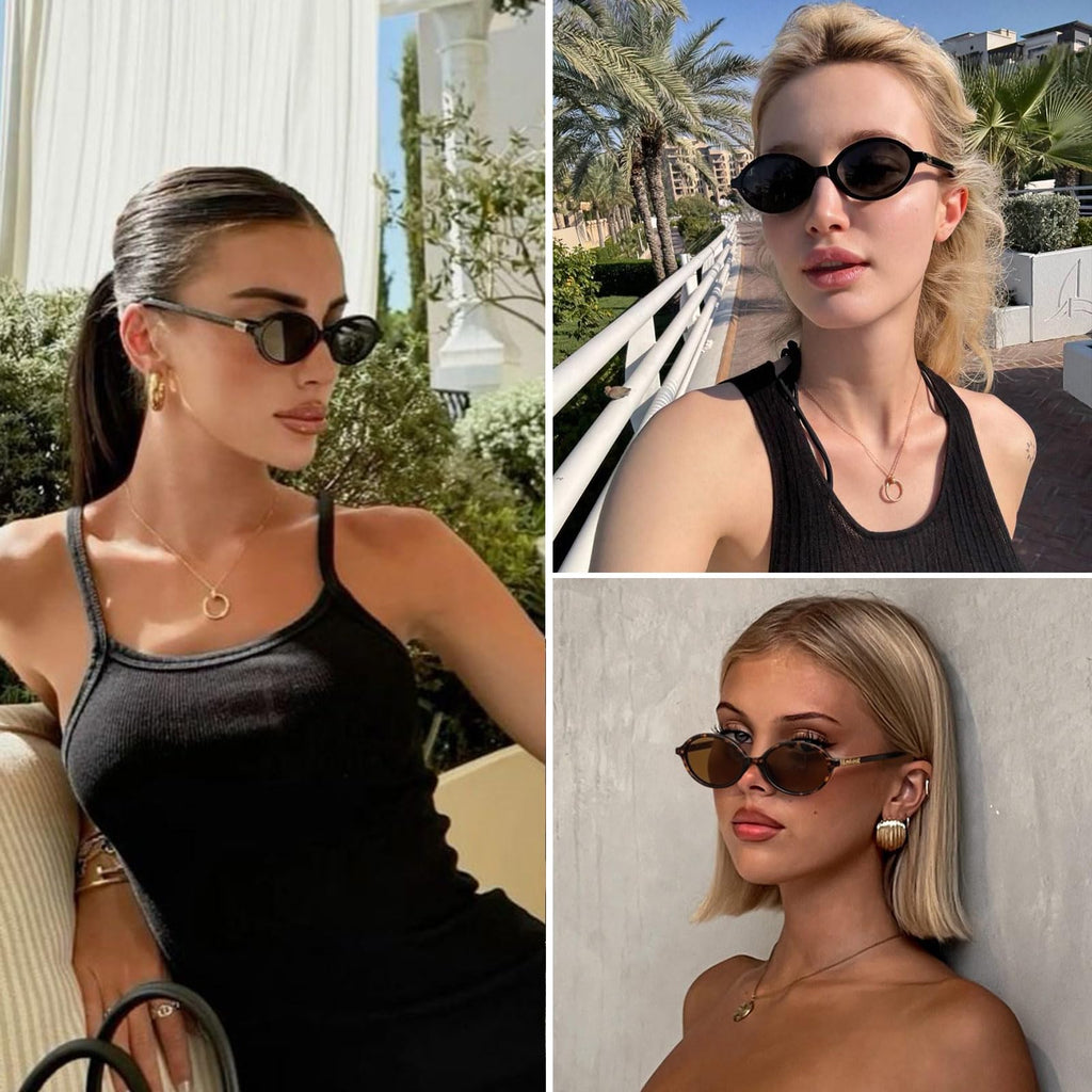 Women's Retro Oval Y2K Vintage Fashion Sunglasses
