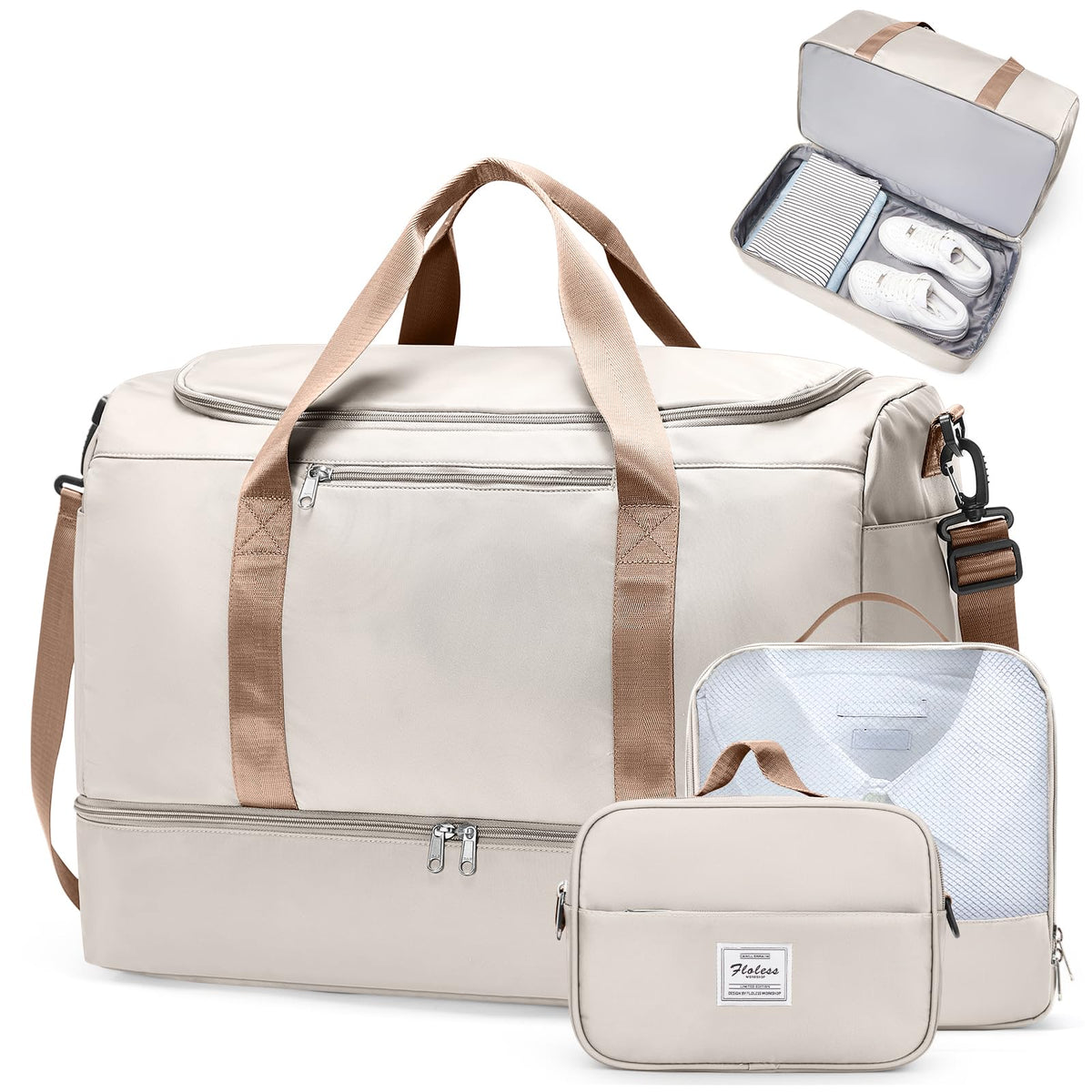 Women's Large Weekender Duffle Bag with Shoe Compartment