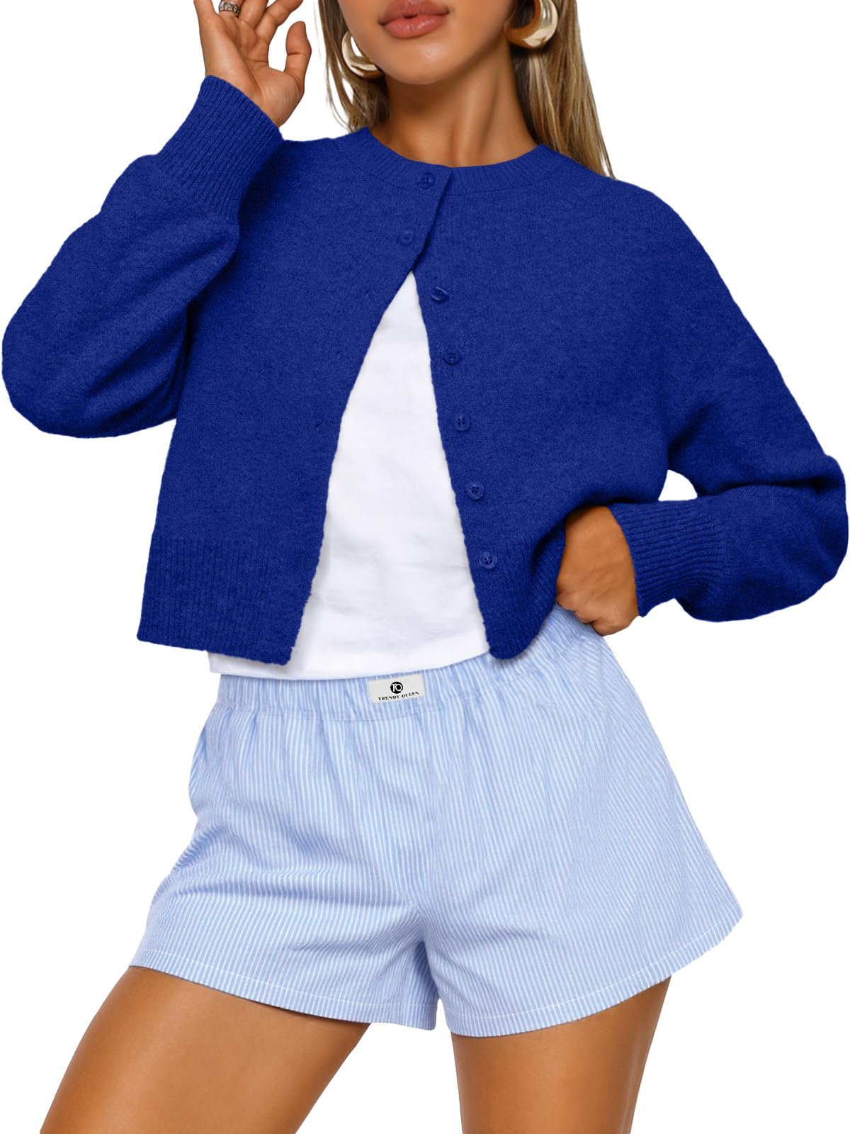 Trendy Queen Women's Cropped Fall Cardigan Sweater