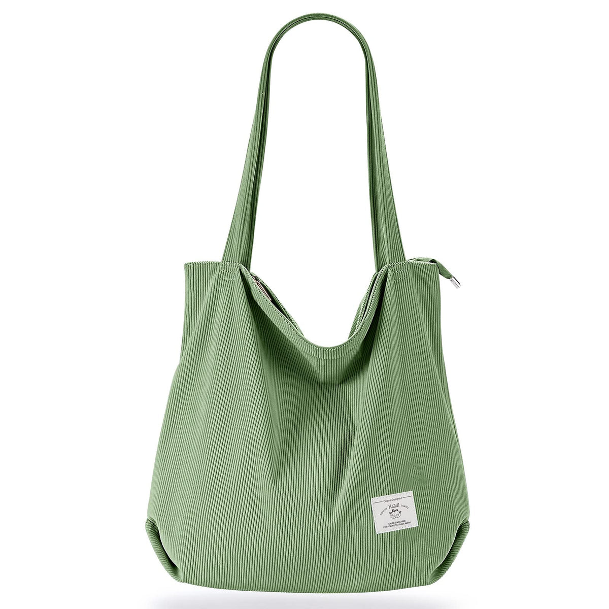 KALIDI Women's Large Corduroy Zipper Tote Shoulder Bag