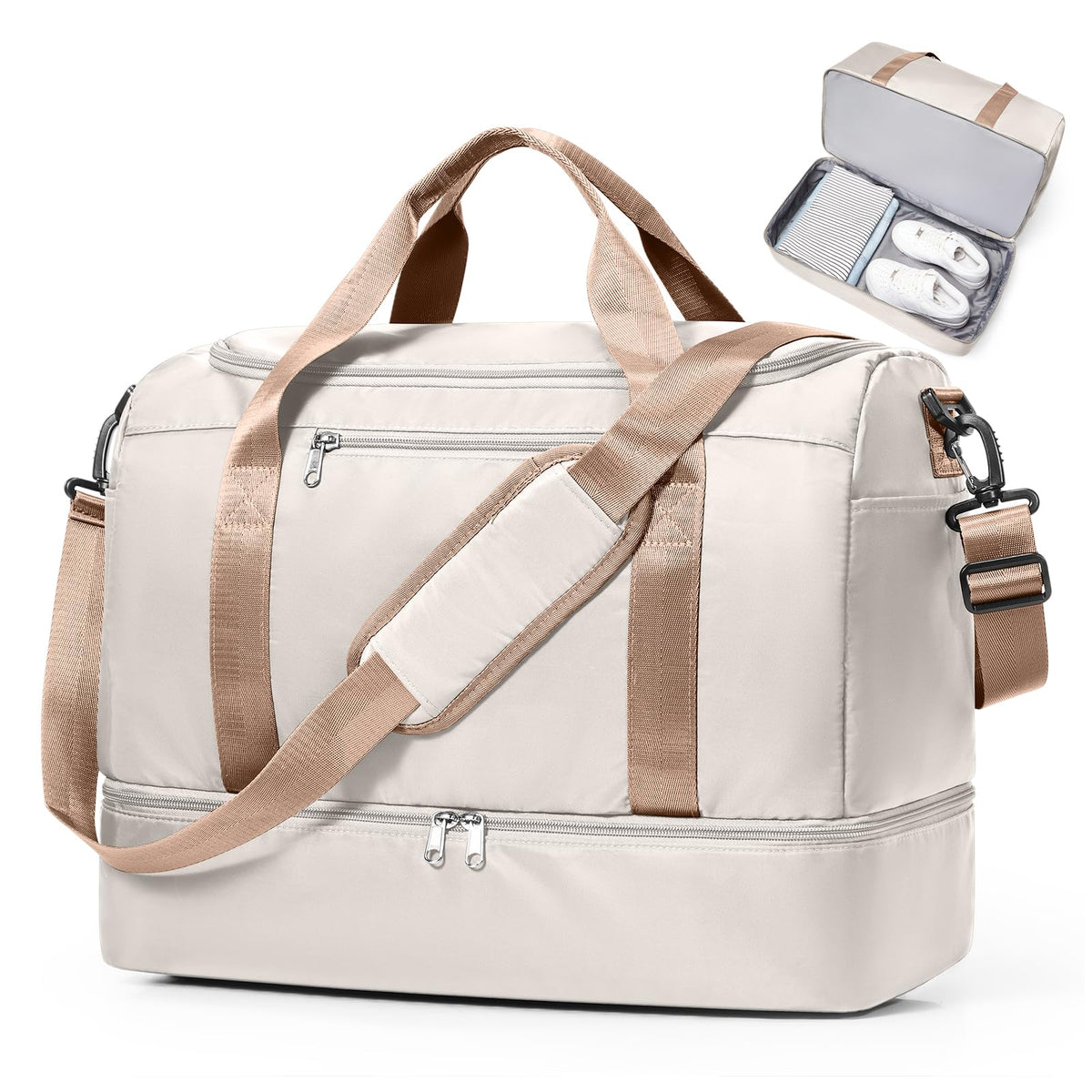 Women's Large Weekender Duffle Bag with Shoe Compartment