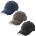 Washed Cotton Adjustable Dad Baseball Caps 3-Pack