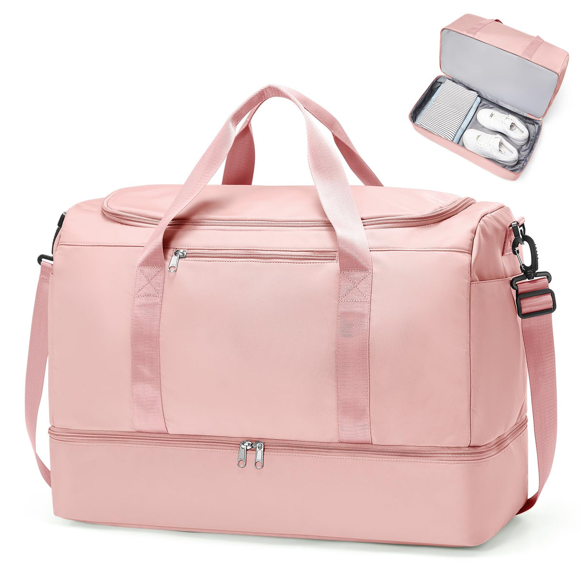 Women's Large Weekender Duffle Bag with Shoe Compartment