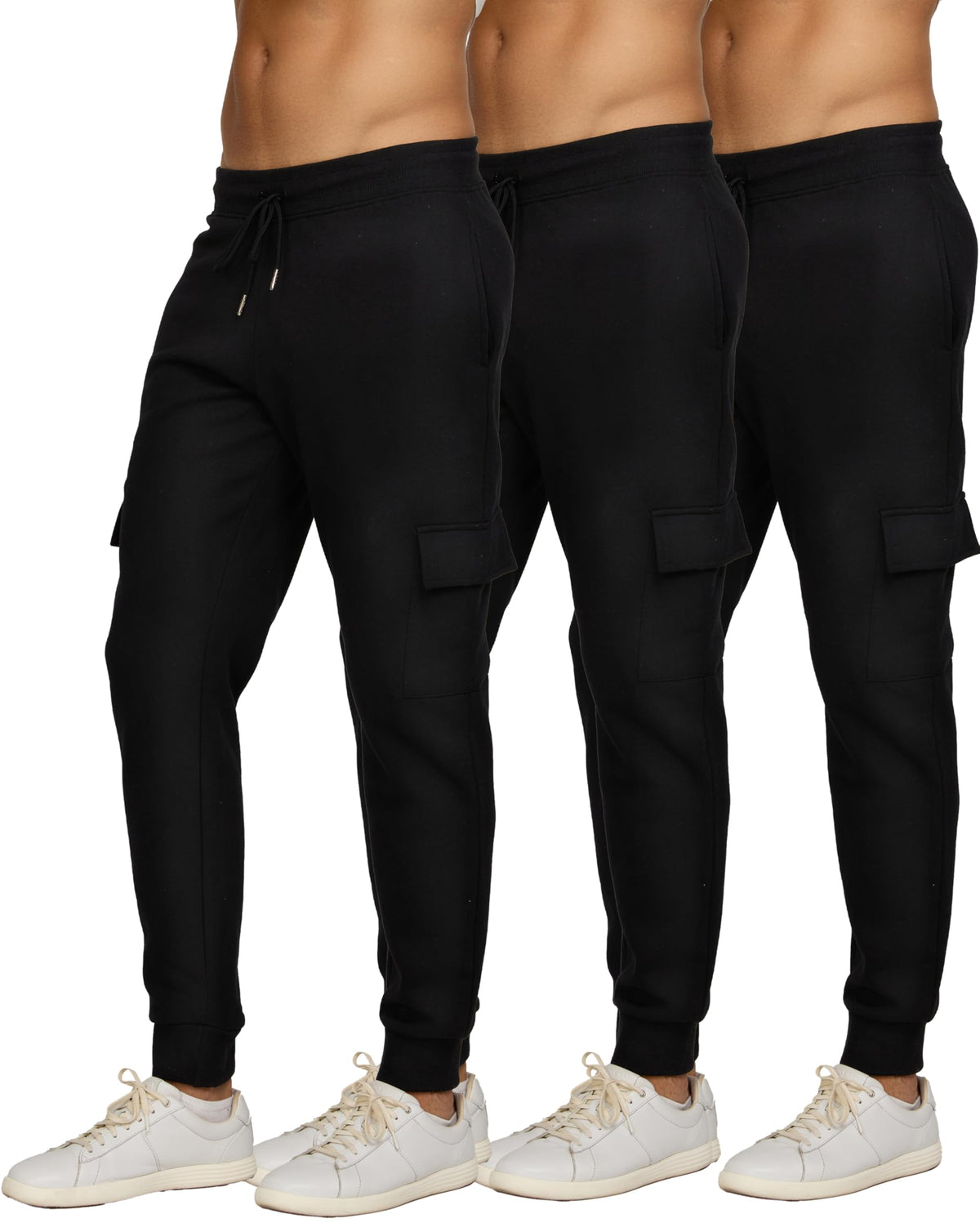 PURE CHAMP Men's Fleece Athletic Jogger Sweatpants 3-Pack