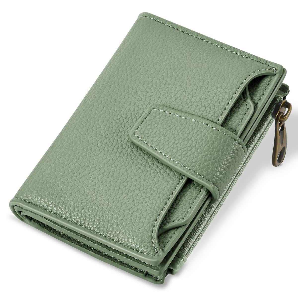 Women's Compact RFID Bifold Leather Wallet with ID Window