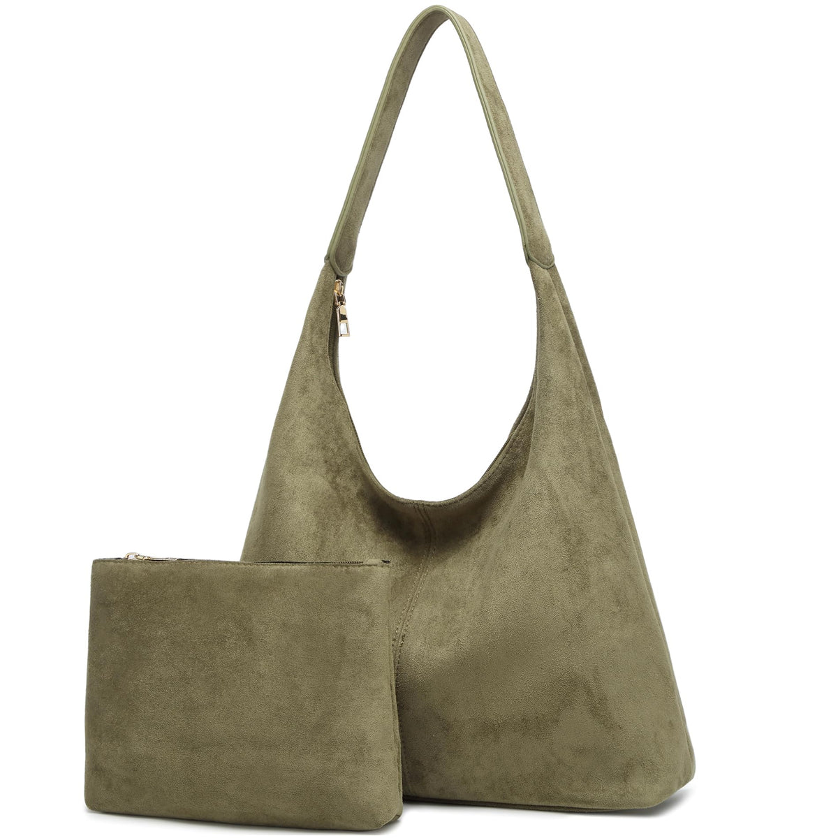 Women's Slouchy Suede Crescent Hobo Shoulder Bag