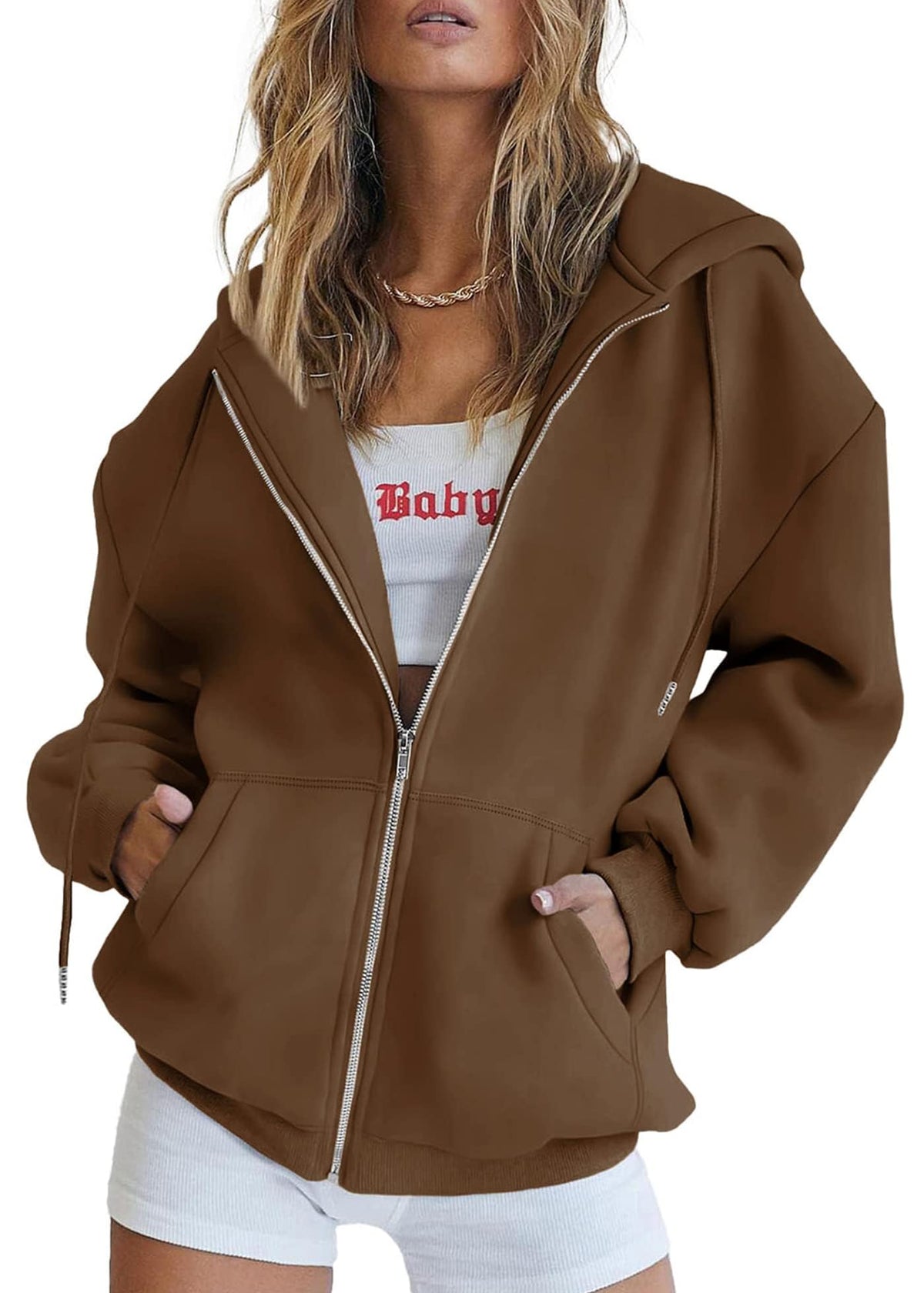 PRETTYGARDEN Women's Fall Zip-Up Hoodie Sweatshirt