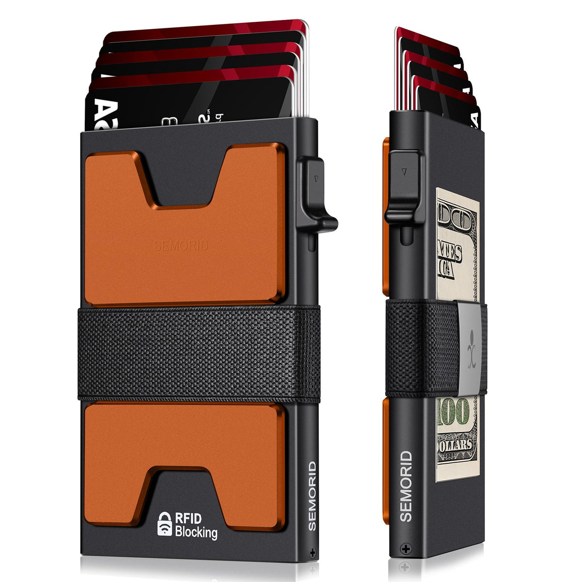 Men's Slim RFID Aluminum Pop-Up Card Holder Wallet