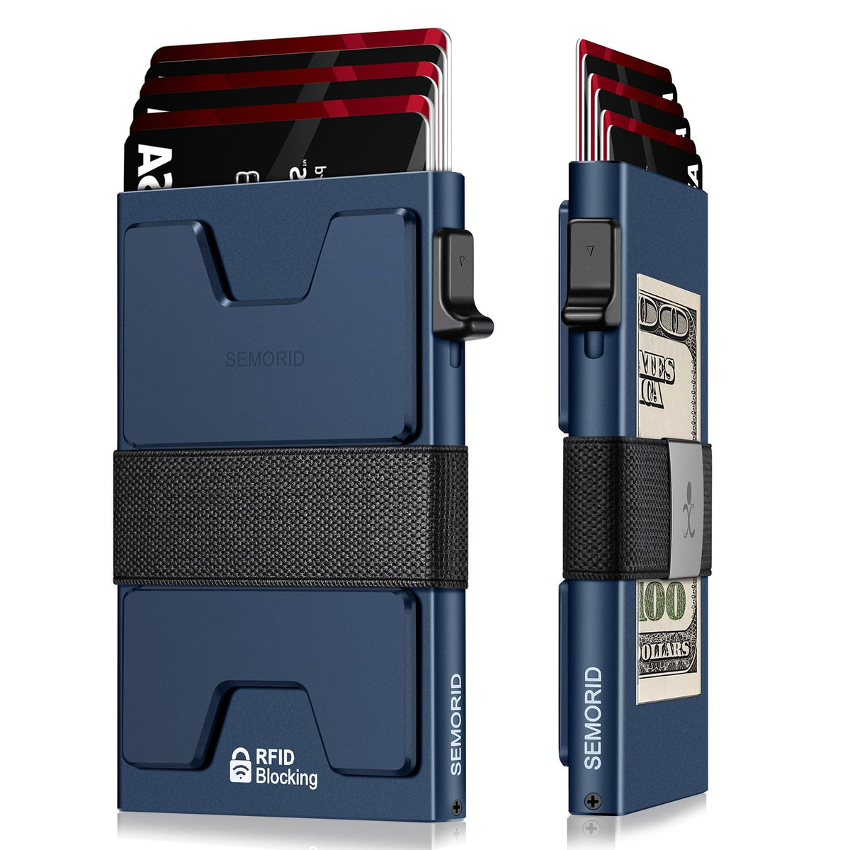 Men's Slim RFID Aluminum Pop-Up Card Holder Wallet