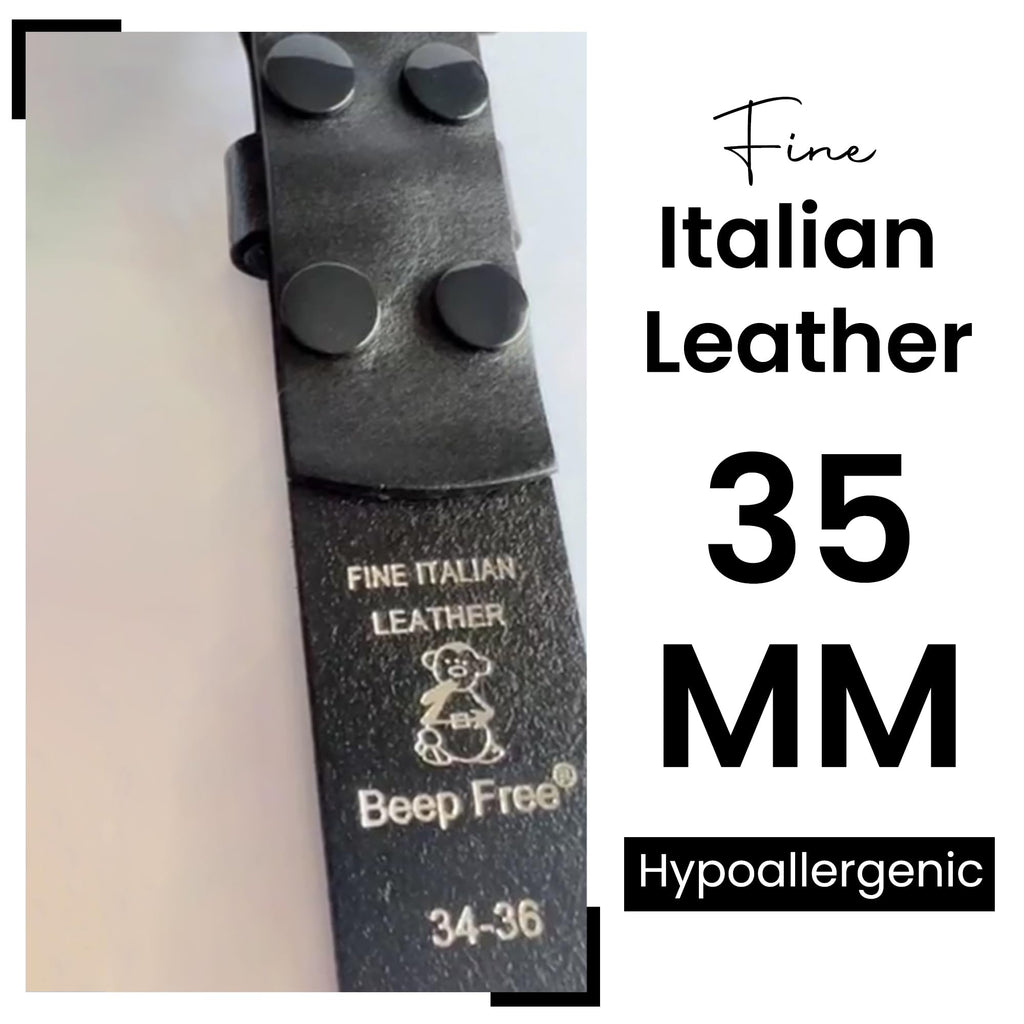 Unisex 35mm Italian Leather Metal-Free Travel Belt