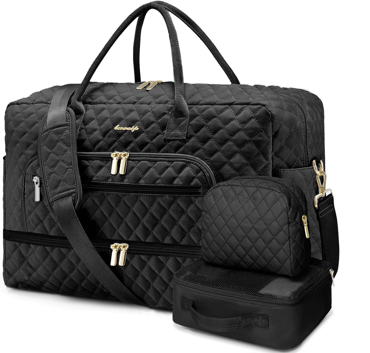 Women's Large Weekender Travel Duffle Bag with Wet Pocket
