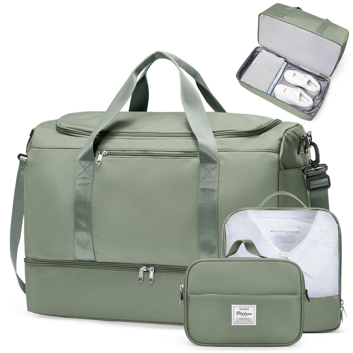 Women's Large Weekender Duffle Bag with Shoe Compartment