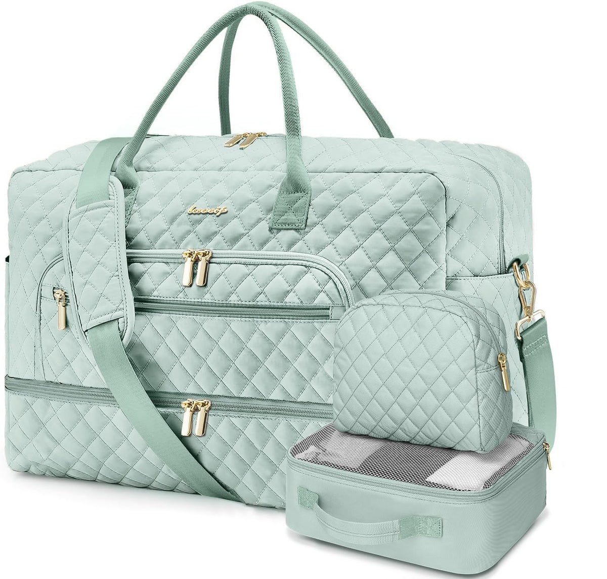 Women's Large Weekender Travel Duffle Bag with Wet Pocket