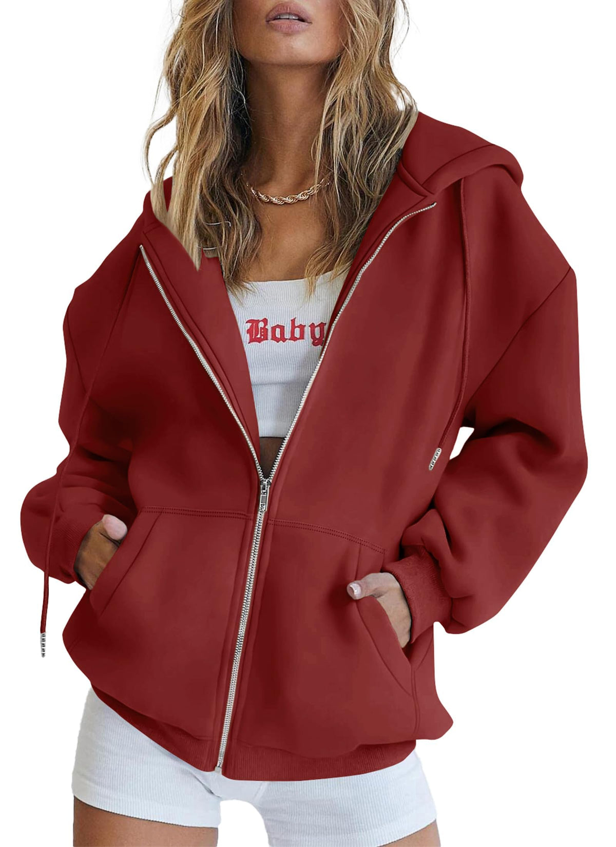 PRETTYGARDEN Women's Fall Zip-Up Hoodie Sweatshirt