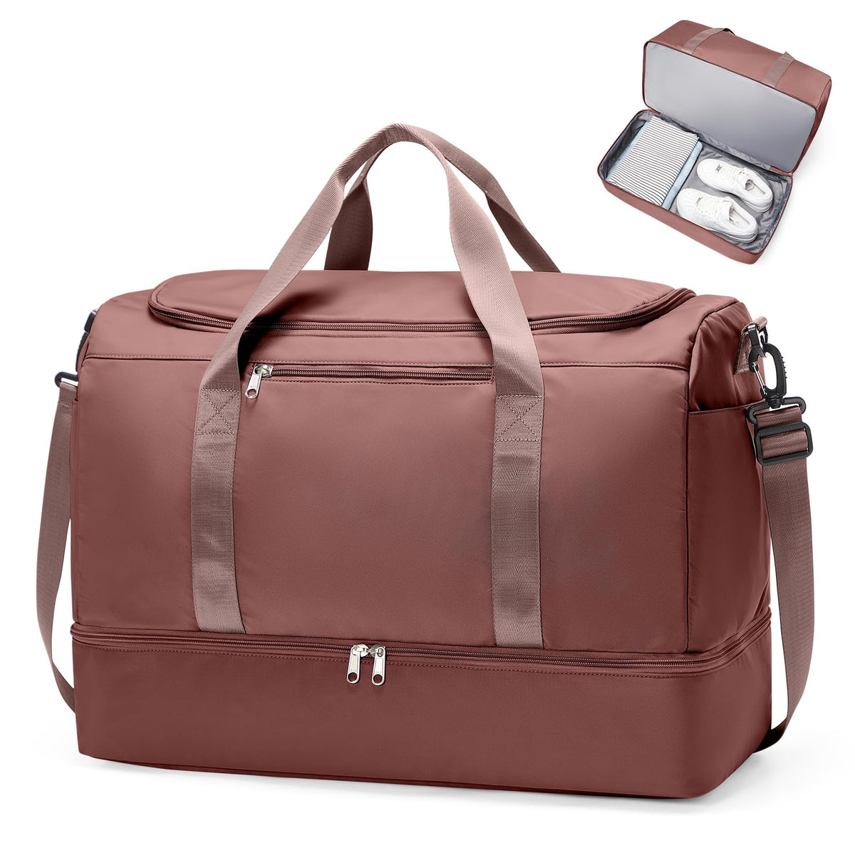 Women's Large Weekender Duffle Bag with Shoe Compartment