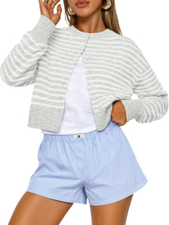 Trendy Queen Women's Cropped Fall Cardigan Sweater