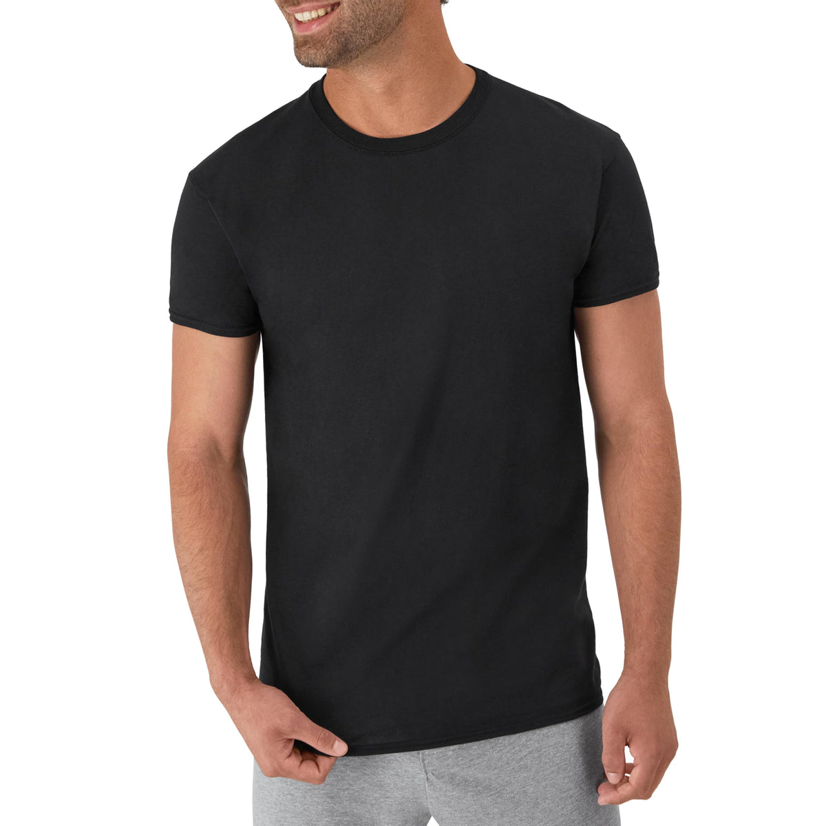 Hanes Men's Stay-Tucked Soft Cotton Undershirts Multipack