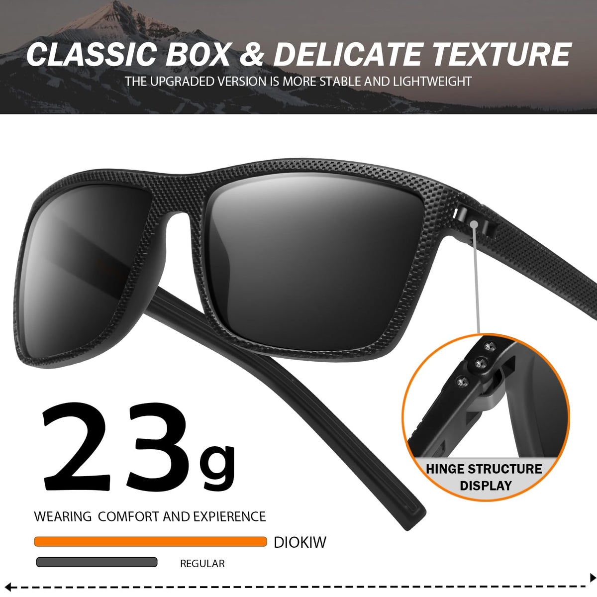 Men's Square Polarized Vintage Driving Sunglasses