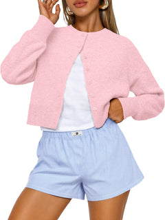 Trendy Queen Women's Cropped Fall Cardigan Sweater