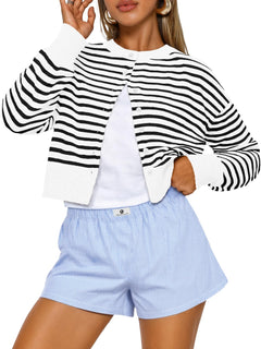 Trendy Queen Women's Cropped Fall Cardigan Sweater
