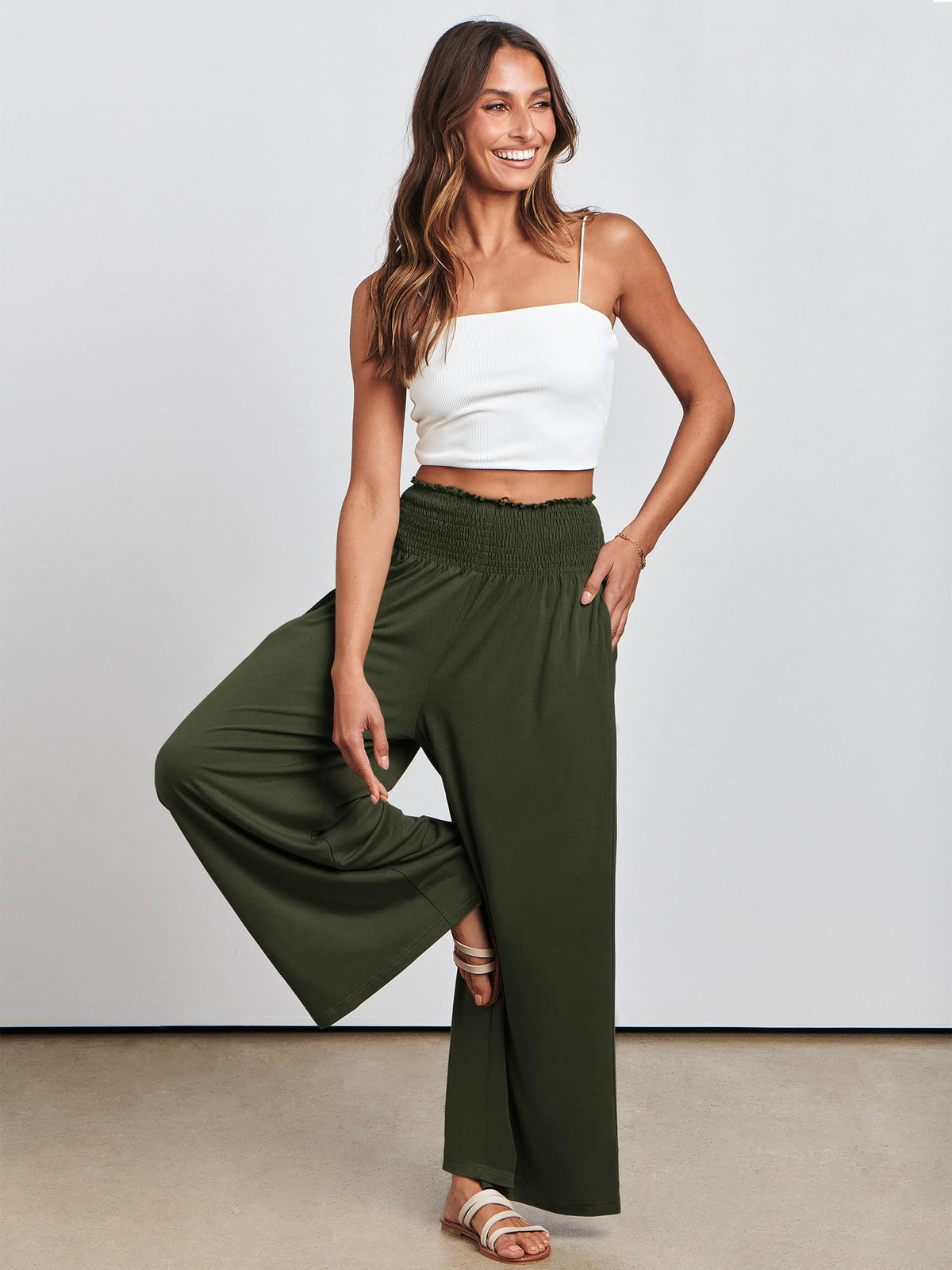 ANRABESS Women's Casual Wide-Leg Palazzo Pants with Pockets