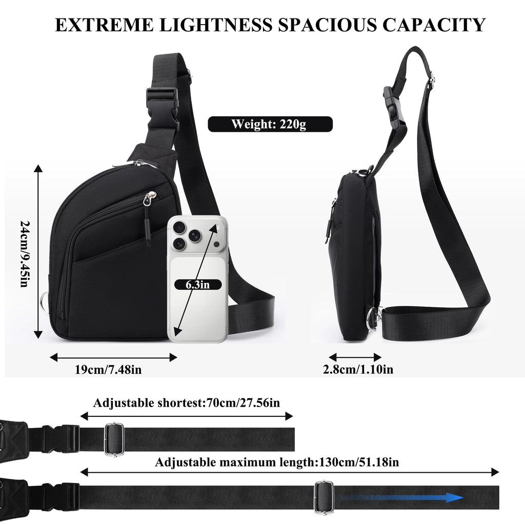 BIRDDIE Unisex Anti-Theft RFID Crossbody Sling Bag