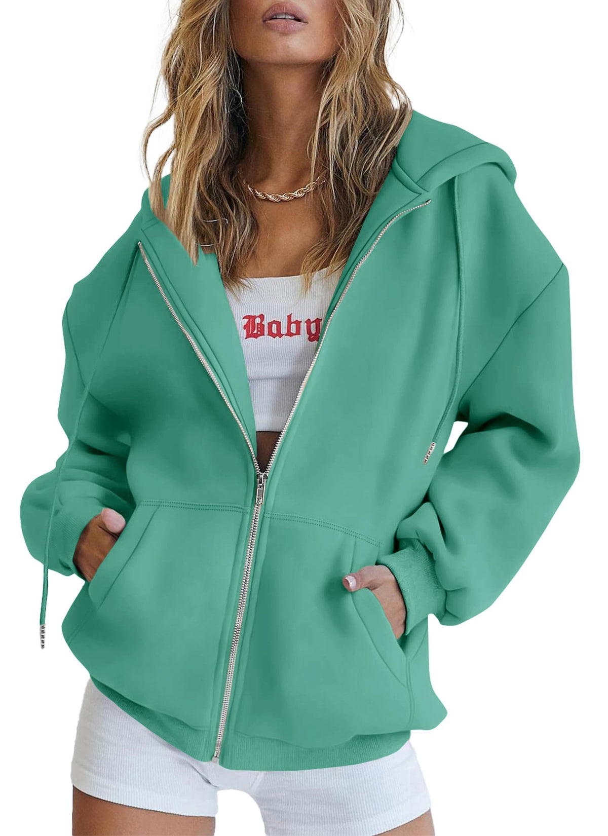 PRETTYGARDEN Women's Fall Zip-Up Hoodie Sweatshirt
