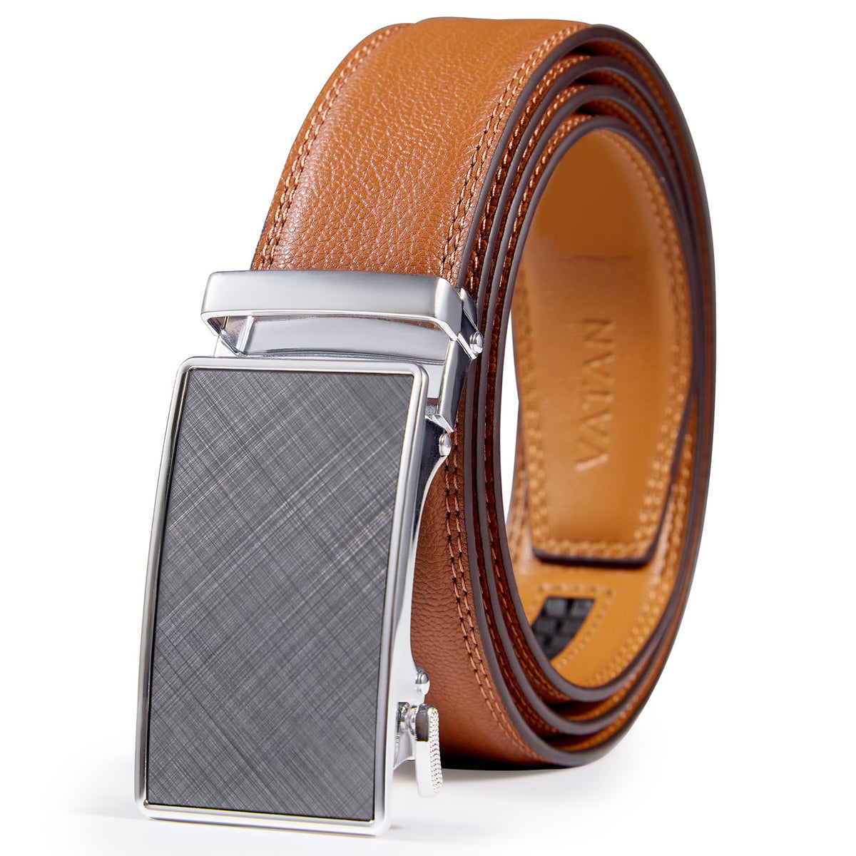 Men's Leather Ratchet Belt for Dress and Casual Wear