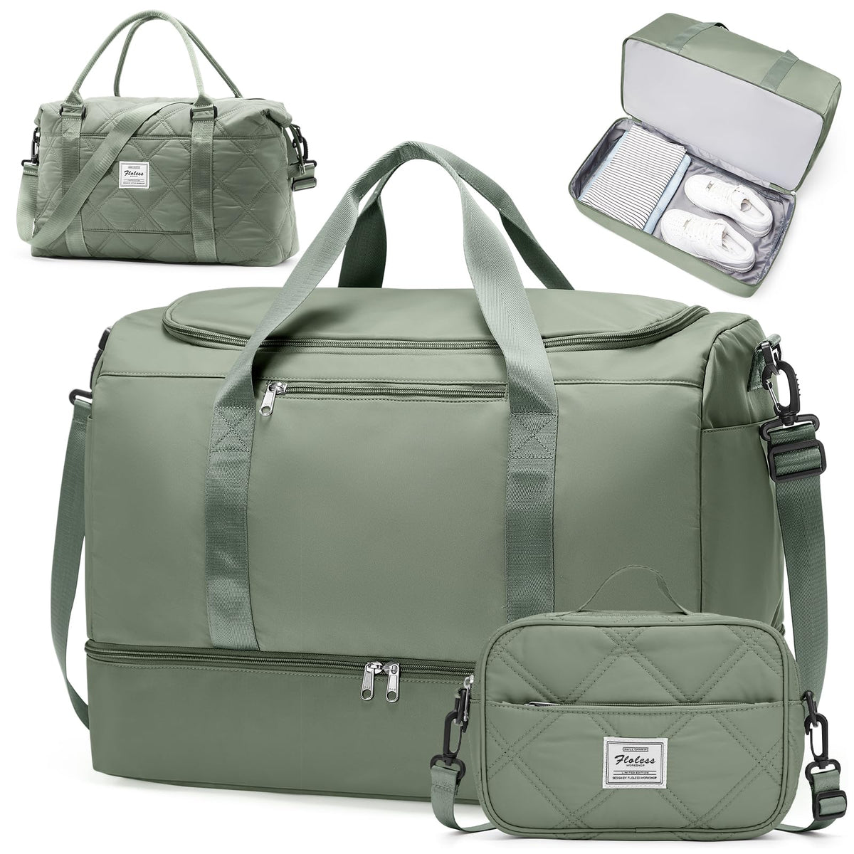 Women's Large Weekender Duffle Bag with Shoe Compartment
