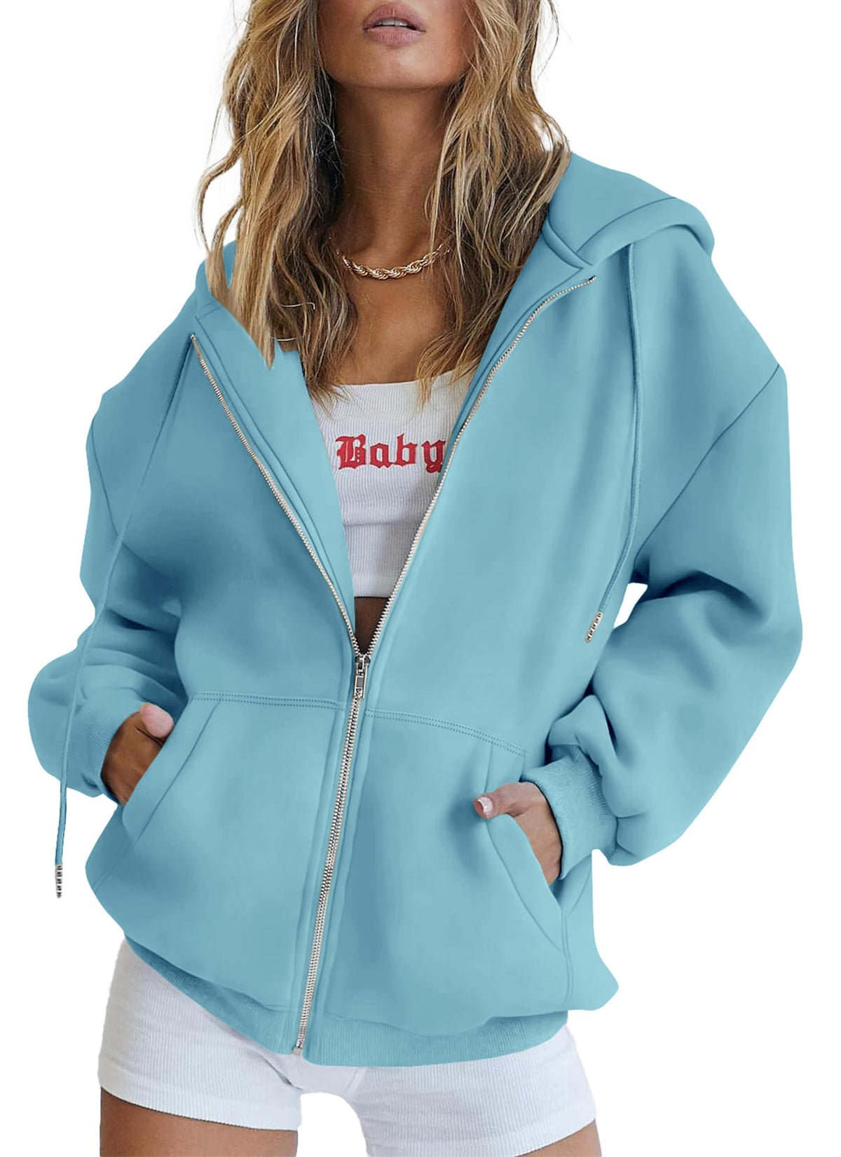 PRETTYGARDEN Women's Fall Zip-Up Hoodie Sweatshirt