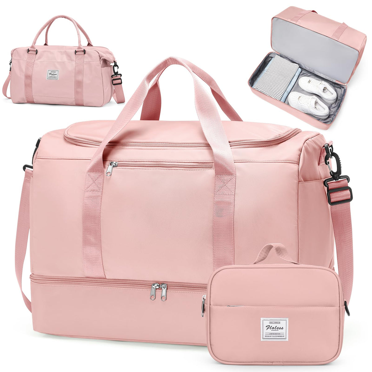 Women's Large Weekender Duffle Bag with Shoe Compartment
