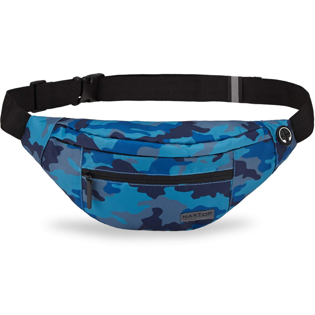 MAXTOP Unisex Large Crossbody Fanny Pack with 4 Zipper Pockets
