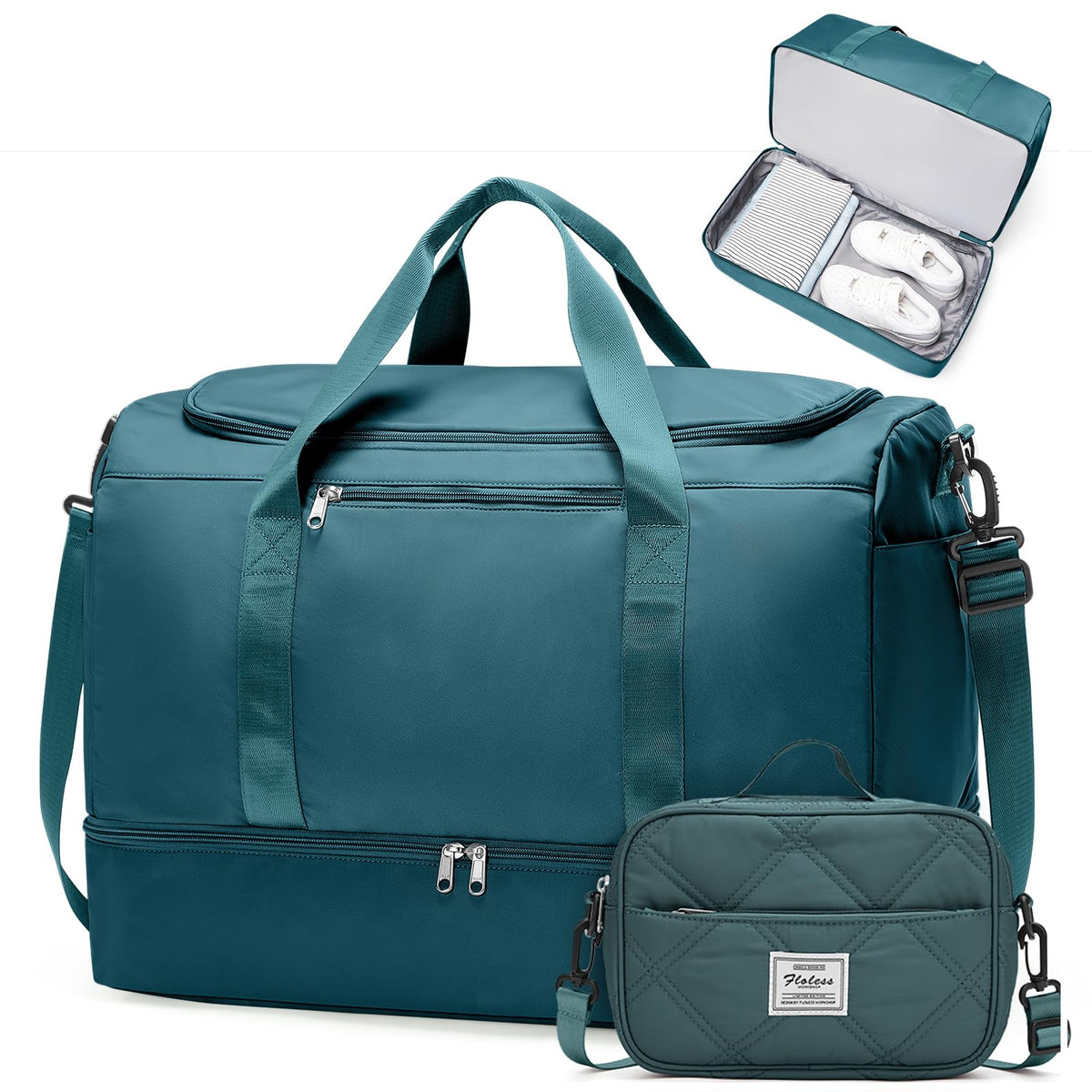 Women's Large Weekender Duffle Bag with Shoe Compartment