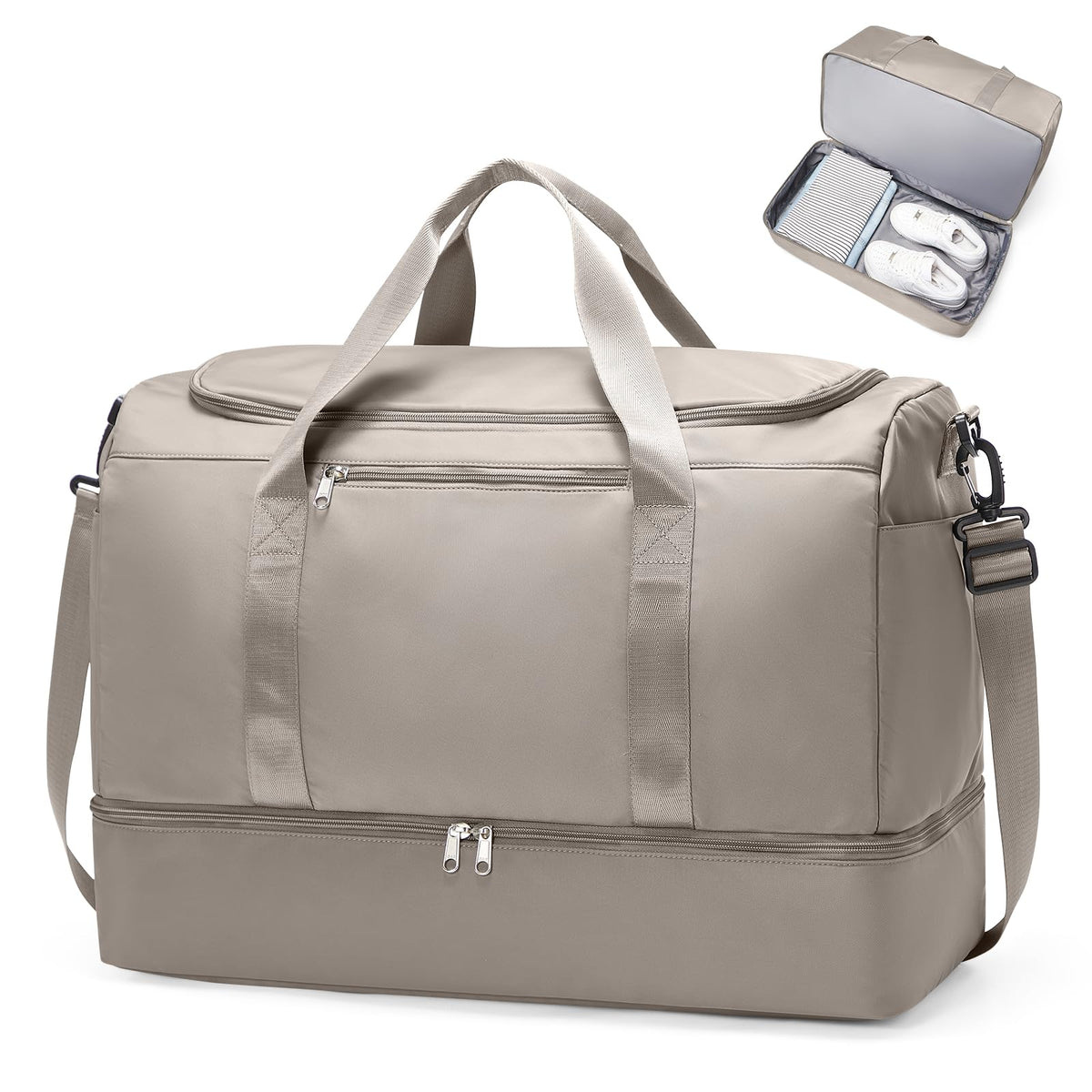Women's Large Weekender Duffle Bag with Shoe Compartment