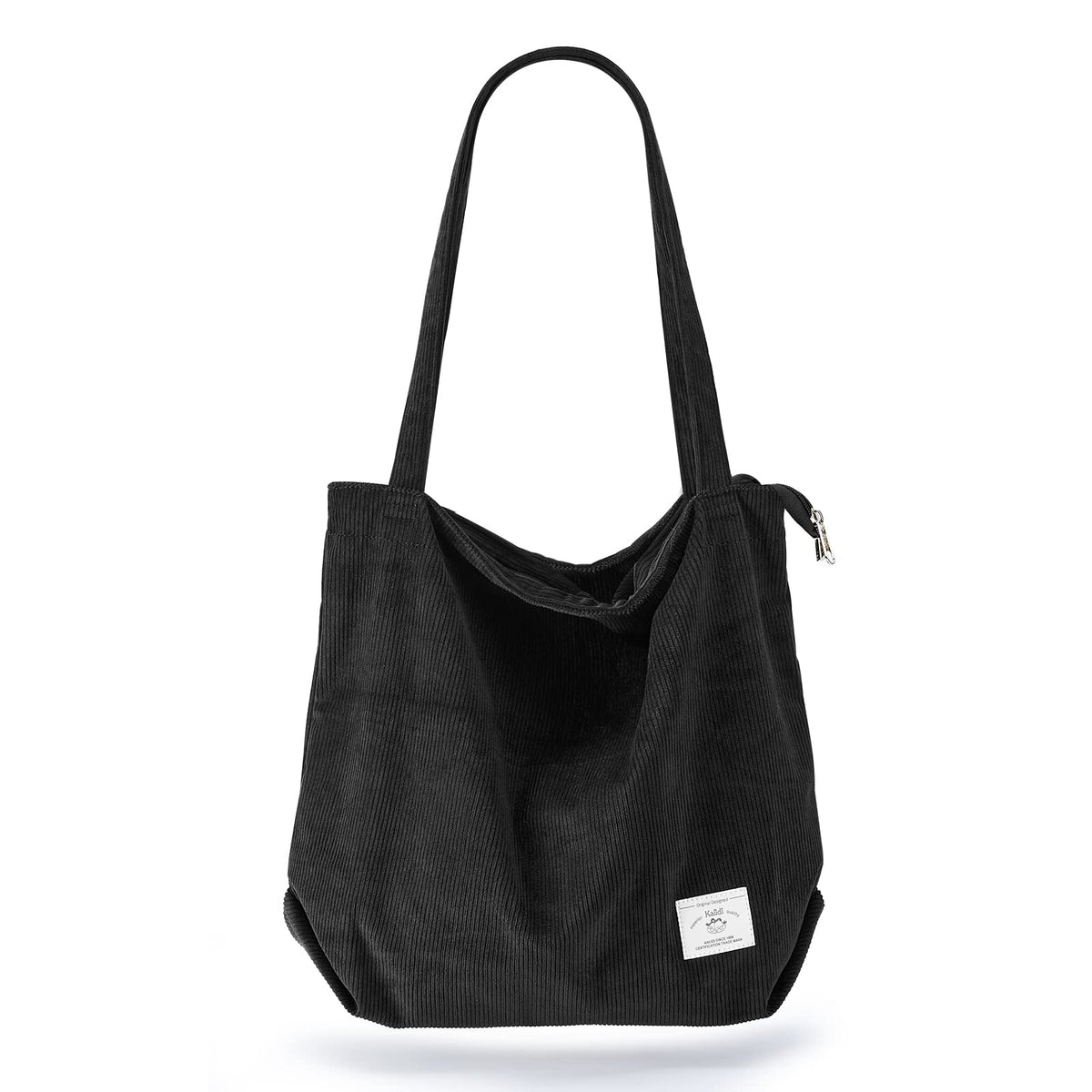 KALIDI Women's Large Corduroy Zipper Tote Shoulder Bag