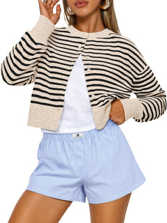 Trendy Queen Women's Cropped Fall Cardigan Sweater