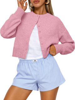 Trendy Queen Women's Cropped Fall Cardigan Sweater