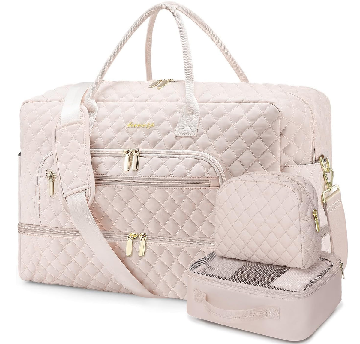 Women's Large Weekender Travel Duffle Bag with Wet Pocket