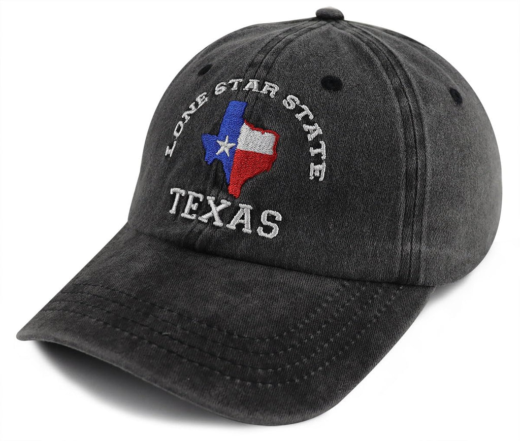 Texas Flag Embroidered Adjustable Cotton Baseball Cap